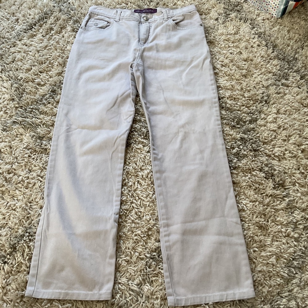 Gloria Vanderbilt Amanda Classic Taper Pants Light Taupe Stone Size 6P Petite‎